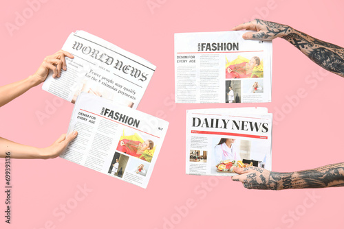 Female and male hands with ...