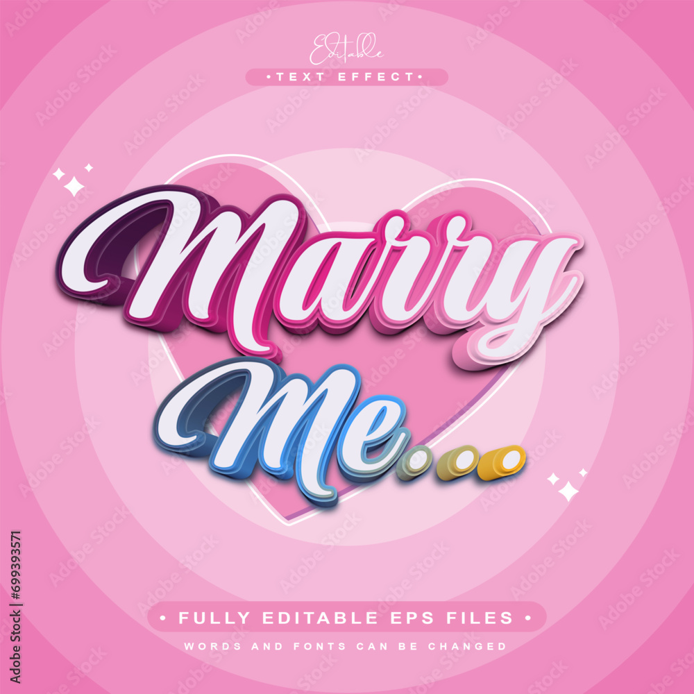 editable marry me text effect.typhography logo