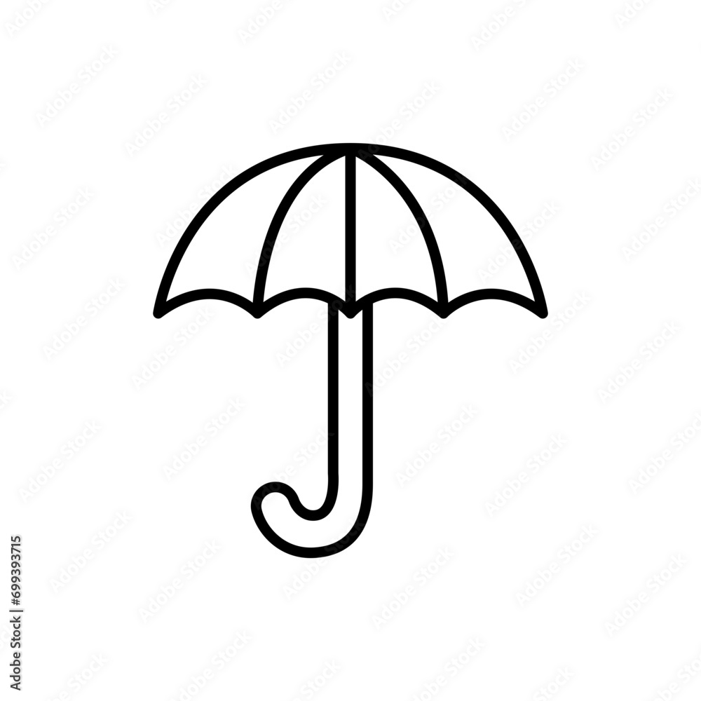 Umbrella outline icons, security minimalist vector illustration ,simple transparent graphic element .Isolated on white background