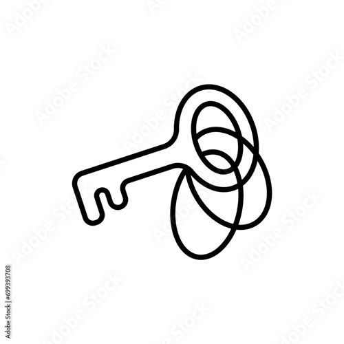 Key outline icons, security minimalist vector illustration ,simple transparent graphic element .Isolated on white background