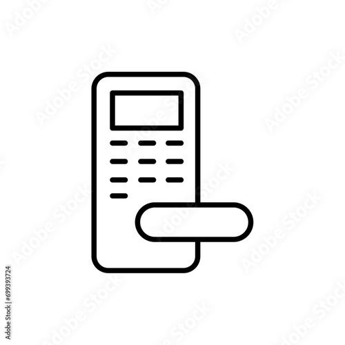 Smart door outline icons, security minimalist vector illustration ,simple transparent graphic element .Isolated on white background