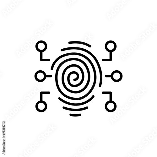 Fingerprint outline icons, security minimalist vector illustration ,simple transparent graphic element .Isolated on white background
