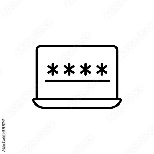 Password outline icons, security minimalist vector illustration ,simple transparent graphic element .Isolated on white background