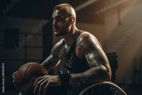 Wheelchair basketball 2. Generative AI photo