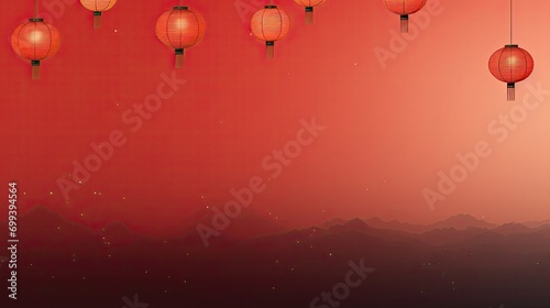 A minimalist Chinese New Year image with red and orange