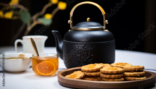 Freshness and sweetness in a homemade tea snack generated by AI