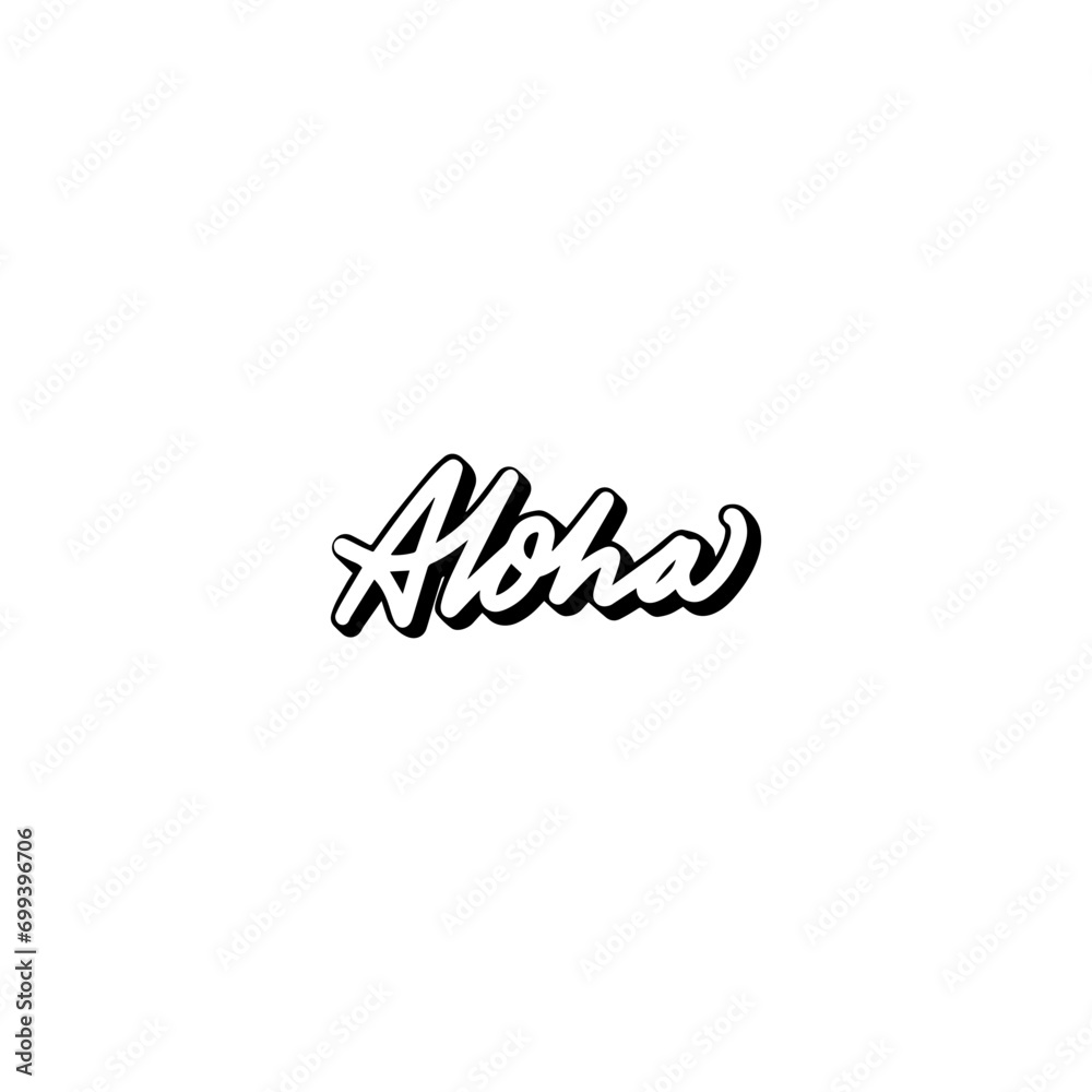 Greeting Words Logo black and white vector Aloha Greeting Words Logo black and white vector Aloha