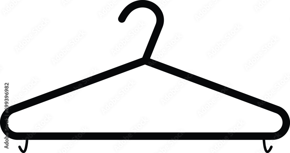Black Fill Clothes Hanger Icon. High quality vector fashion Laundry, Wardrobe. Fitting Room Symbol for Info Graphics, Design Elements, Websites, Presentation and Application on transparent background. - obrazy, fototapety, plakaty 