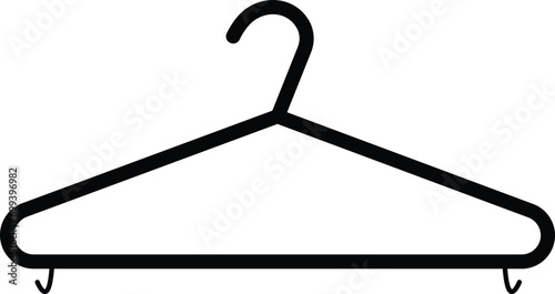 Black Fill Clothes Hanger Icon. High quality vector fashion Laundry, Wardrobe. Fitting Room Symbol for Info Graphics, Design Elements, Websites, Presentation and Application on transparent background. photo