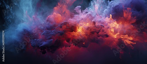 purple and blue and orange volcanic eruption © paisorn