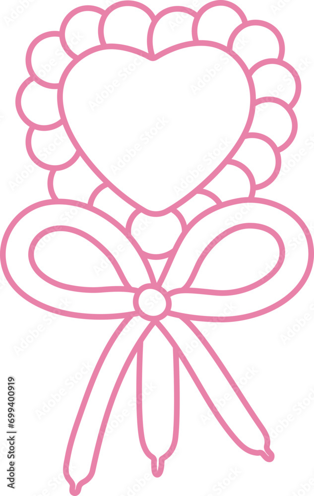 Cute Heart Valentine Balloon Illustration Cute Heart Valentine Balloon Illustration