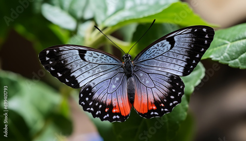 Butterfly wing showcases vibrant colors in nature generated by AI