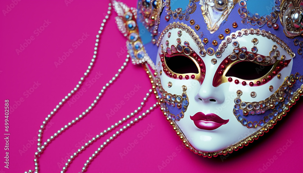 Elegant gold mask adds mystery to celebration generated by AI