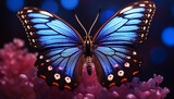 Butterfly in nature, flying with vibrant colors generated by AI