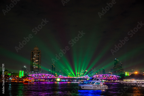 Illumination and light shows along the Chao Phraya River