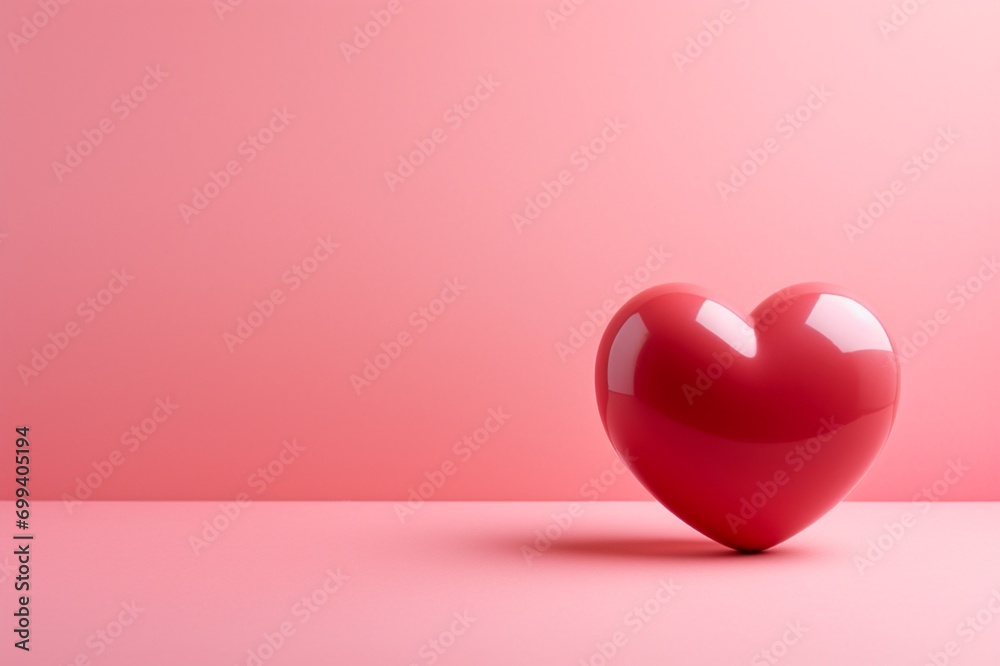 red heart on a red background