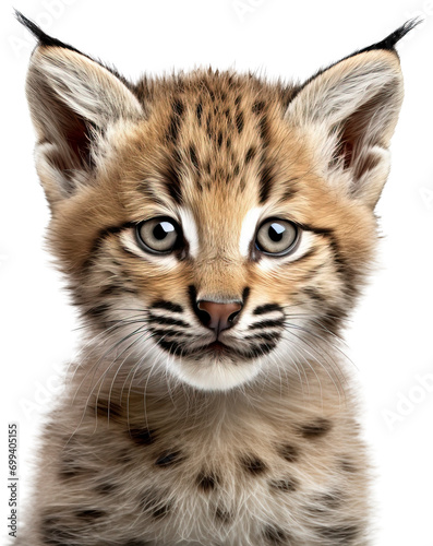 Baby bobcat isolated on transparent background. PNG © Tran