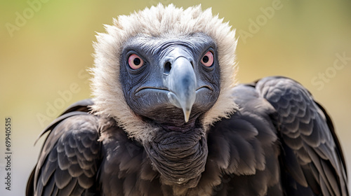 Cinereous vulture (Aegypius monachus) is a large raptorial bird that is distributed. Generative AI photo