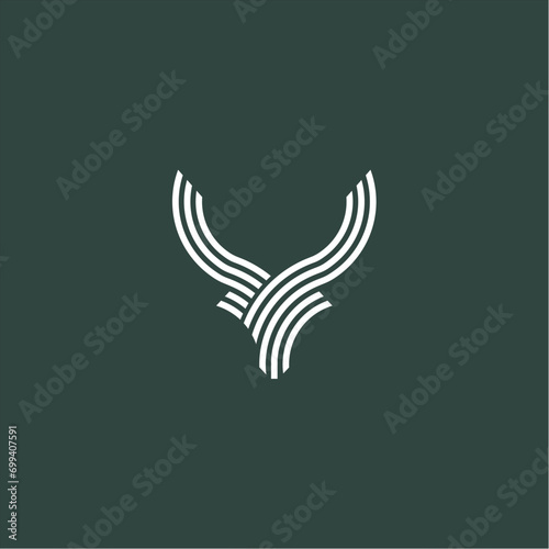 
deer logo and deer logo line icon with unique and luxurious shape, Vector illustration.