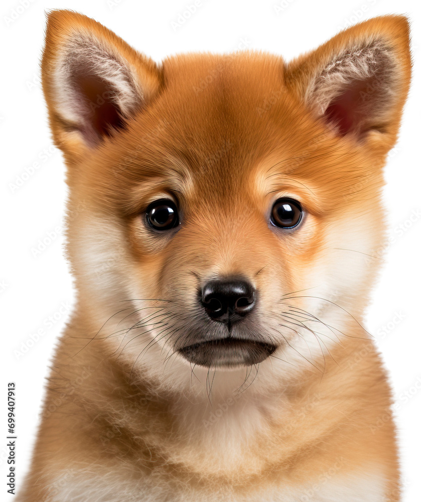 Baby Shiba Inu isolated on transparent background. PNG