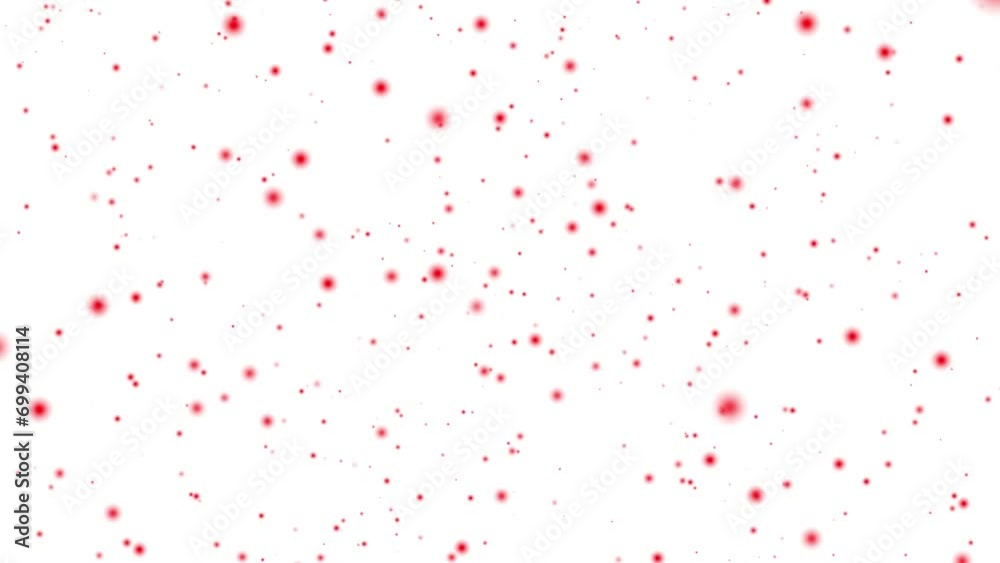 Particle light glow balls moving through space universe animation motion graphics visual effect 3D background seamless loop 4K white red