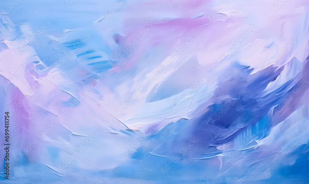 Acrylic paint strokes. Abstract background in blue and purple colors, Generative AI