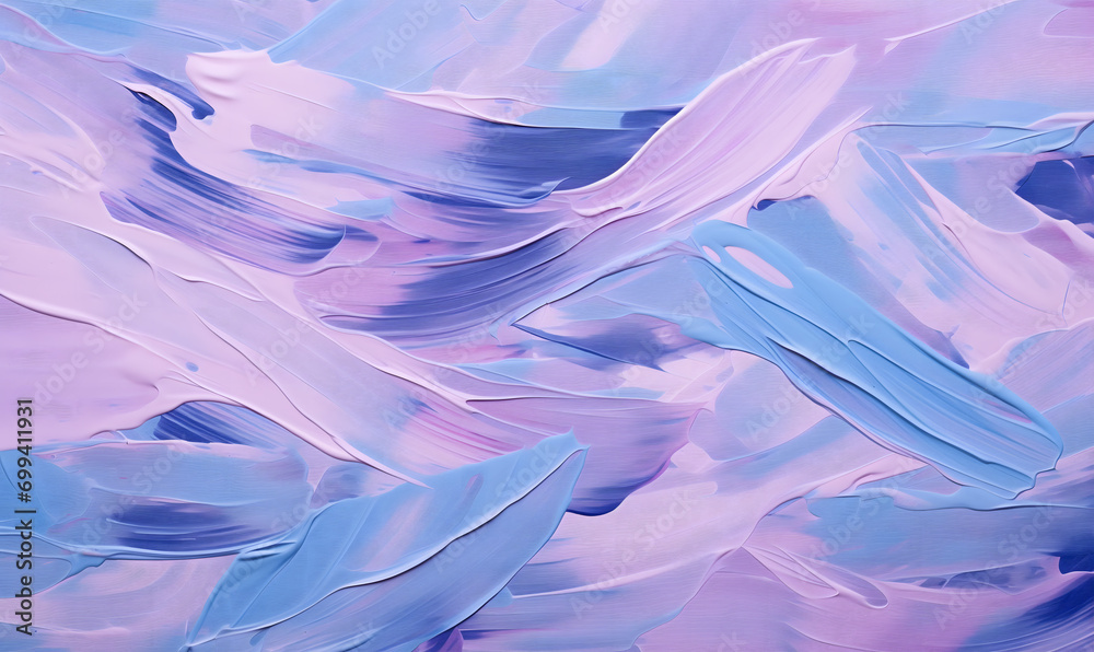 Acrylic paint strokes. Abstract background in blue and purple colors, Generative AI