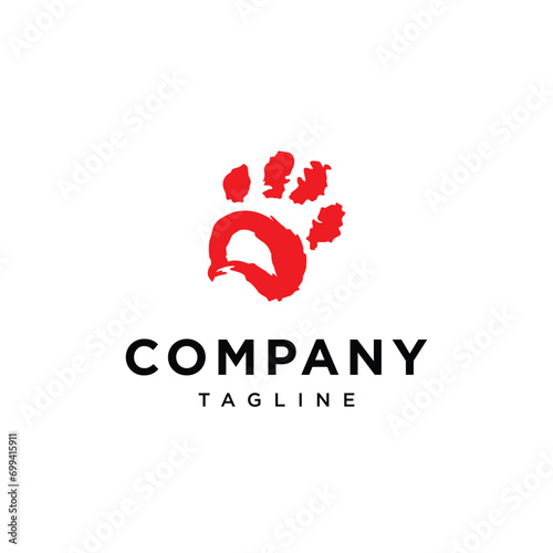 Grunge Paw Logo icon vector template.eps
