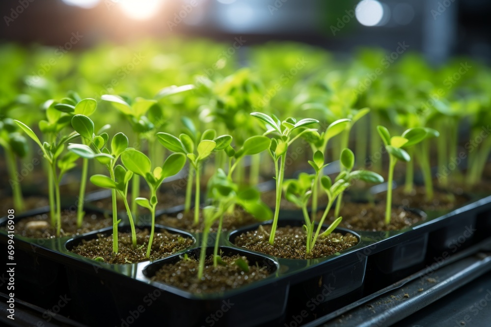 seedlings in a greenhouse