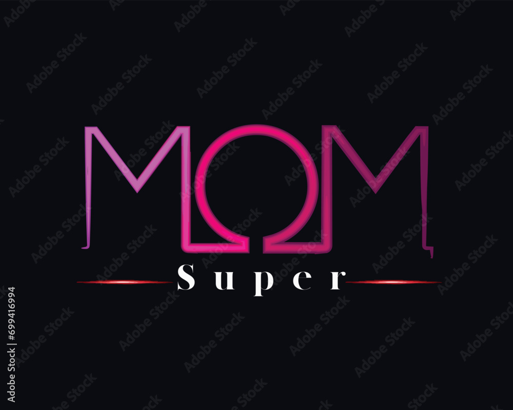 Super Mom message in sound speech bubble in pop art style for Happy Mother's Day celebration.