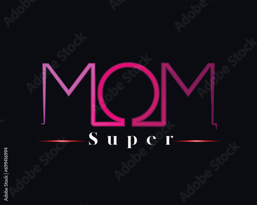 Super Mom message in sound speech bubble in pop art style for Happy Mother's Day celebration.
