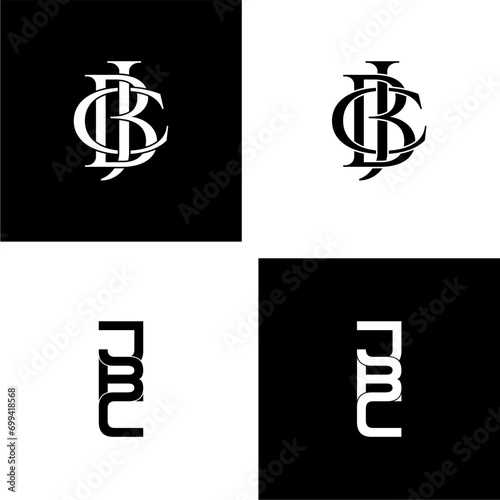 jbc lettering initial monogram logo design set