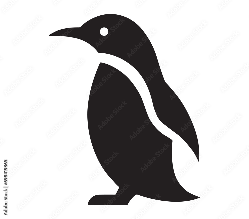 Naklejka premium Adelie penguin silhouette, Pygoscelis adeliae.