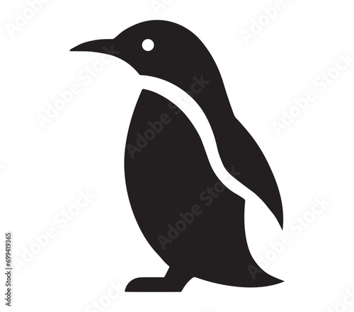 Adelie penguin silhouette, Pygoscelis adeliae.