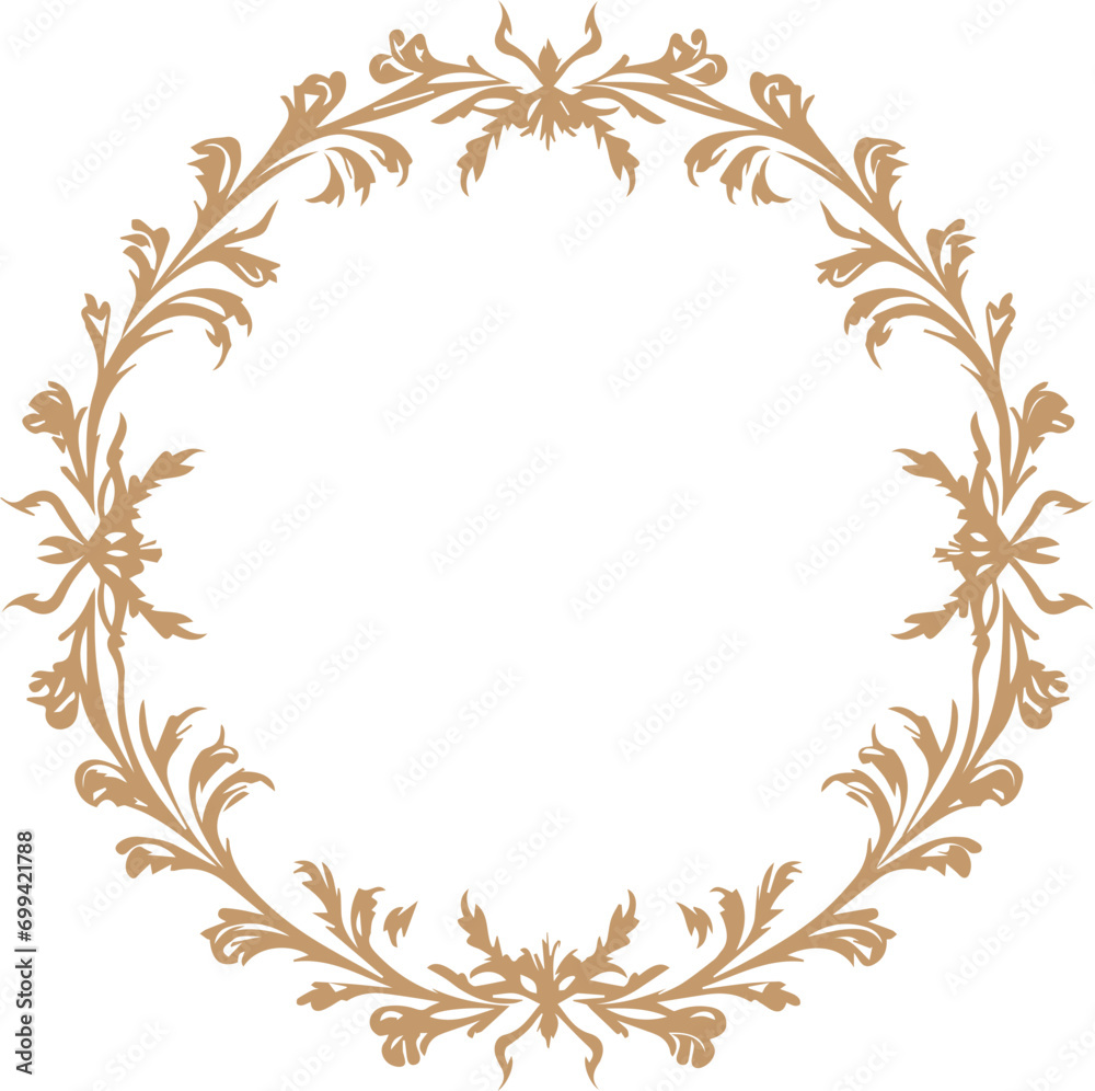  Circle Rococo Frame Monogram