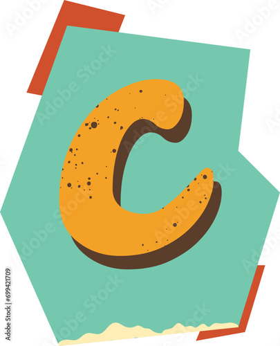 Papercut Lowercase Letter C Scrapbook