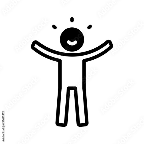 Solid black icon for Happy person