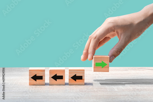 Fotografia business direction concept A new dimension in working with wooden blocks Create