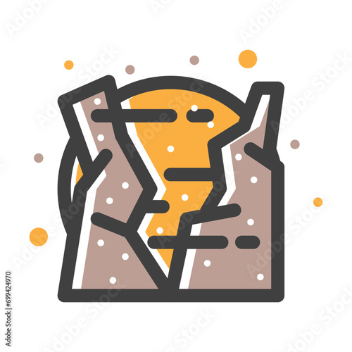 Mountain Rock Icon Vector