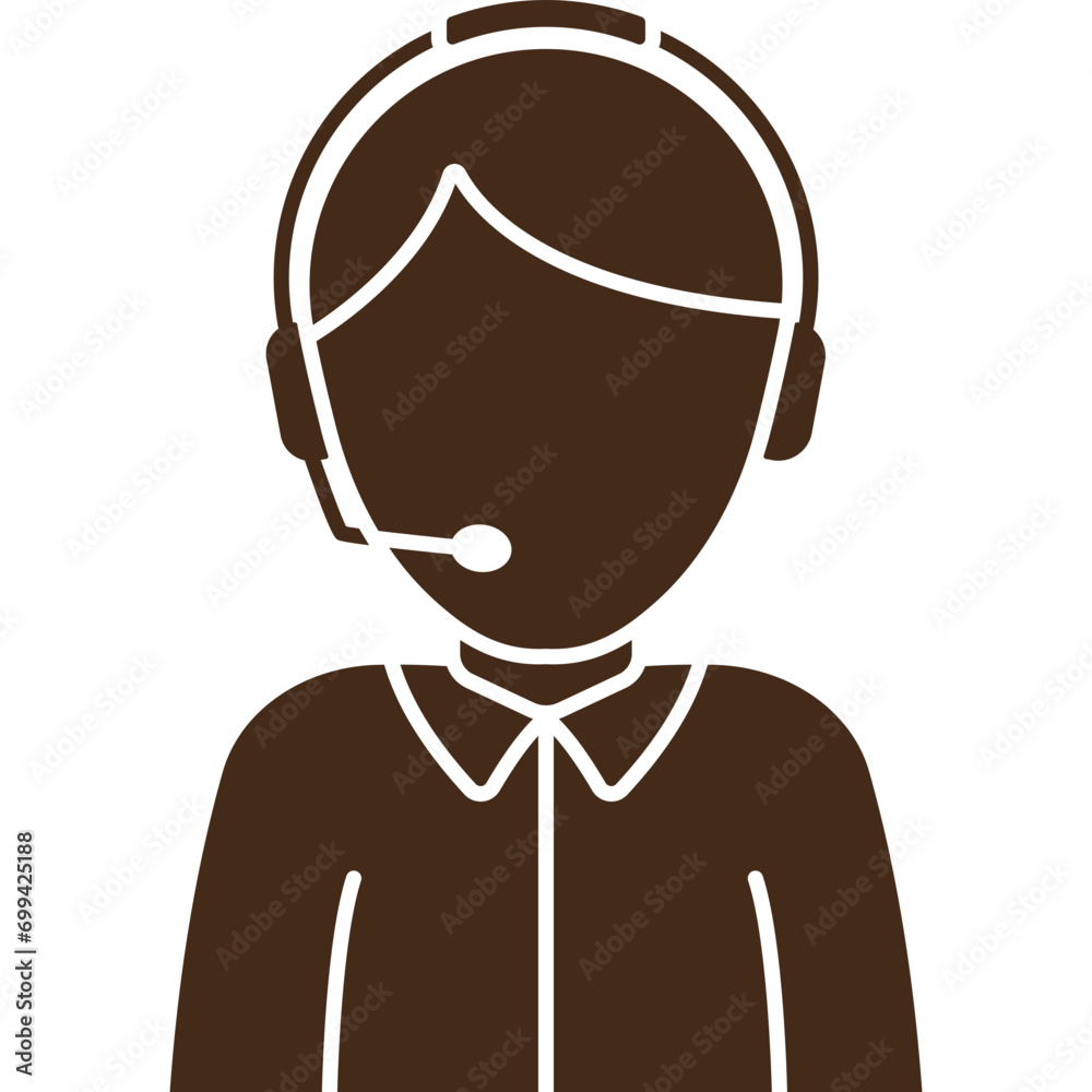 Customer Services Glyph Icon, Digital Marketing Assistant