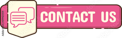 Contact Us Icon with Customer Chat Sign
