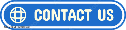Contact Us Icon with Worldwide Sign photo