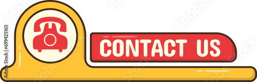 Contact Us Icon with Old Phone Sign photo