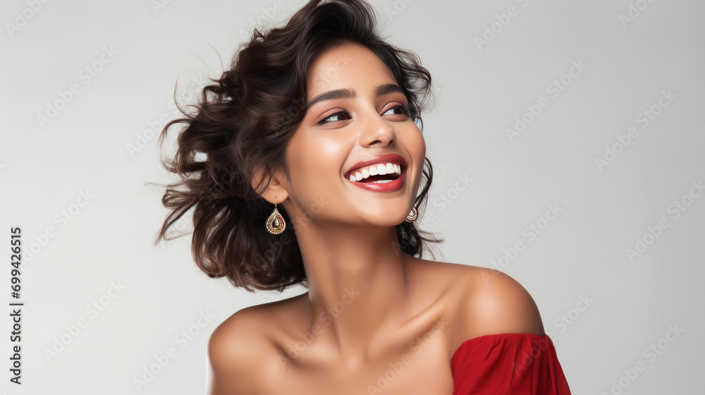 Fototapeta premium Young and beautiful woman smiling