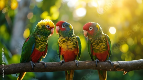 parrots on a branch