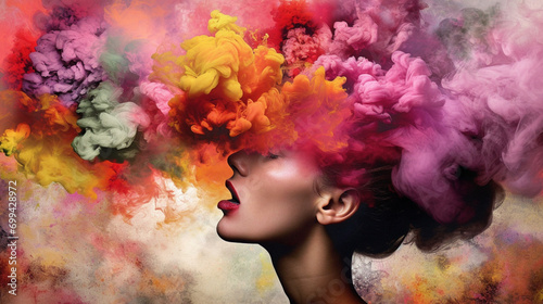 Women full of Weird thoughts shown with different colors