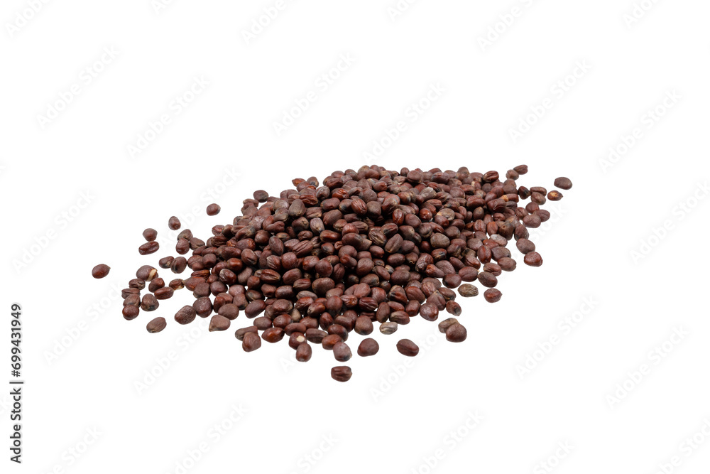 Round radish sprout seeds. White background Round radish sprout seeds. White background