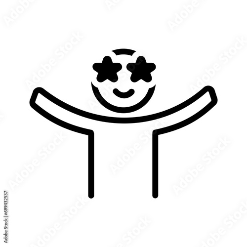 Solid black icon for Excited