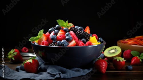 Delicious Fresh fruit salad in the bowl