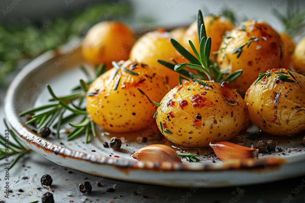 Baked spiced potatoes look delicious